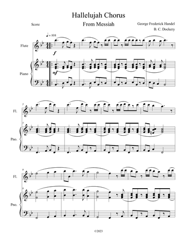 Hallelujah Chorus from Messiah (Flute Solo with Piano Accompaniment) (arr. B. C. Dockery)