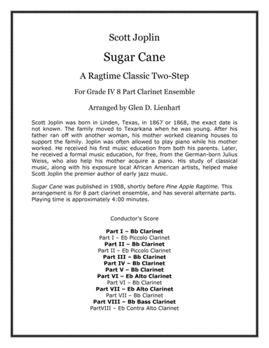 Sugar Cane (Clarinets) (arr. Glen D.Lienhart)