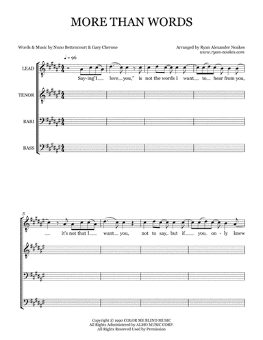 More Than Words (arr. Ryan Alexander Noakes)