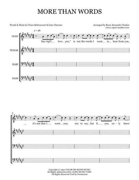 More Than Words (arr. Ryan Alexander Noakes)
