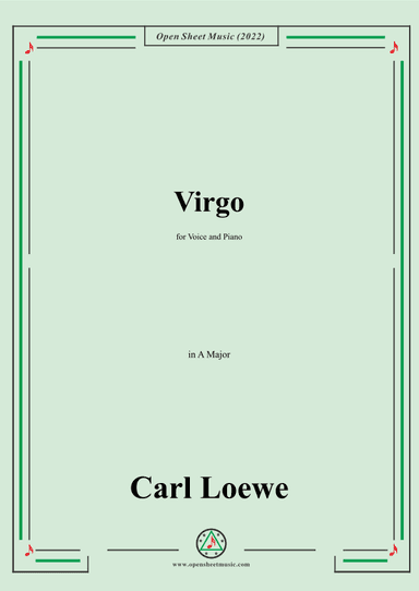 Loewe-Virgo,in A Major,for Voice and Piano (arr. OSM Press)