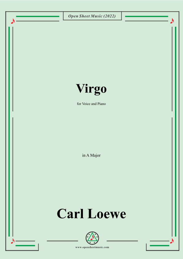 Loewe-Virgo,in A Major,for Voice and Piano (arr. OSM Press)