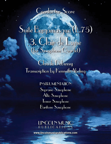 Clair de Lune (for Saxophone Quartet SATB) (arr. Kenneth Abeling)