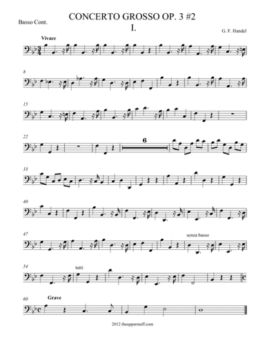 Concerto Grosso Op. 3 #2 Movement 1 (arr. theupperstaff.com)