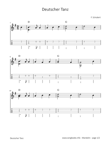 Deutscher Tanz - F.  Schubert (arr. songbooks.info)