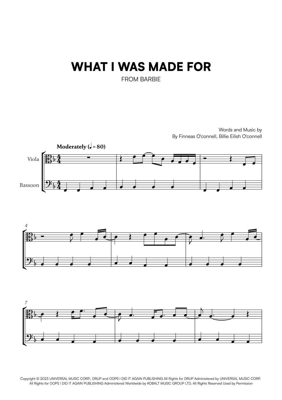 What Was I Made For? (arr. Cadenza Editions)