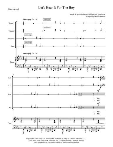 Let's Hear It For The Boy (arr. David Maddux)