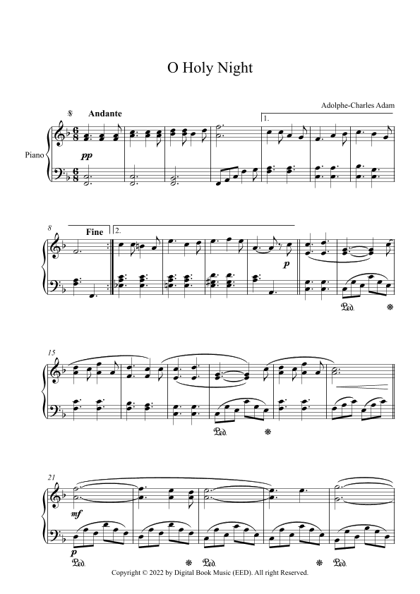 O Holy Night - Adolphe-Charles Adam (Piano) (arr. Digital Book Music)