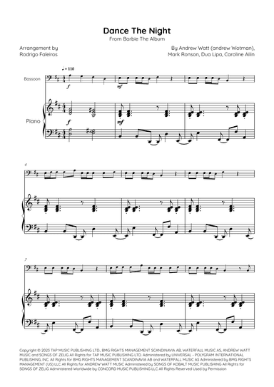 Dance The Night (arr. Rodrigo Faleiros)