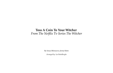 Toss A Coin To Your Witcher (arr. Lee Bottelberghe)