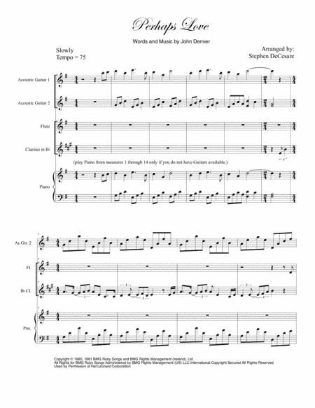 Perhaps Love (arr. Stephen DeCesare)