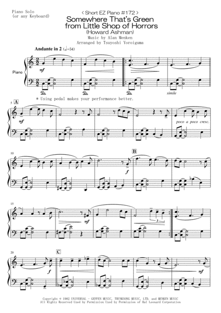 Somewhere That's Green (arr. Tsuyoshi Yoroiguma)