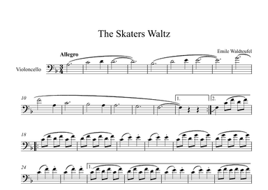 The Skaters Waltz - Emile Waldteufel (Cello) (arr. Digital Book Music)