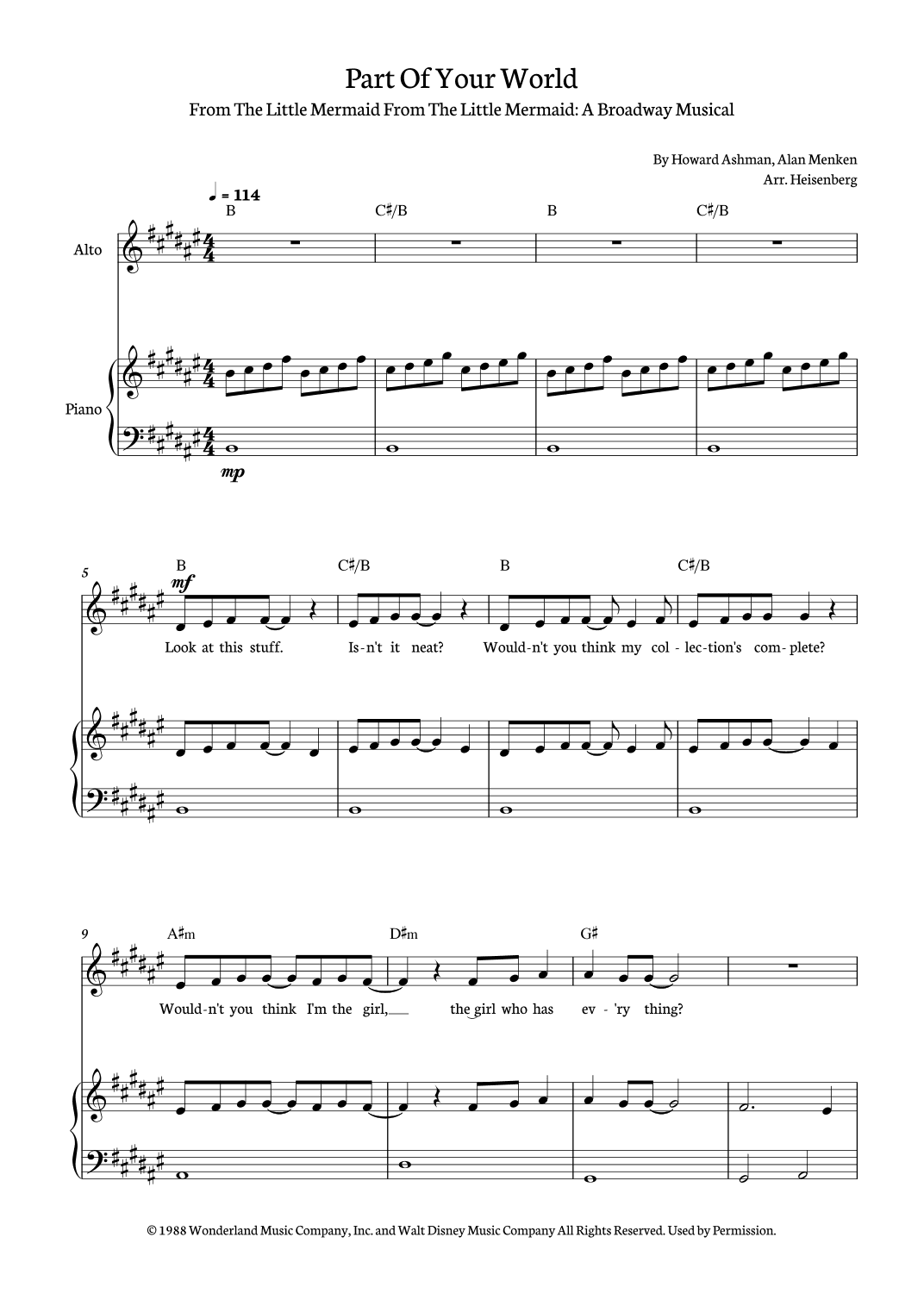 Part Of Your World (arr. Heisenberg)