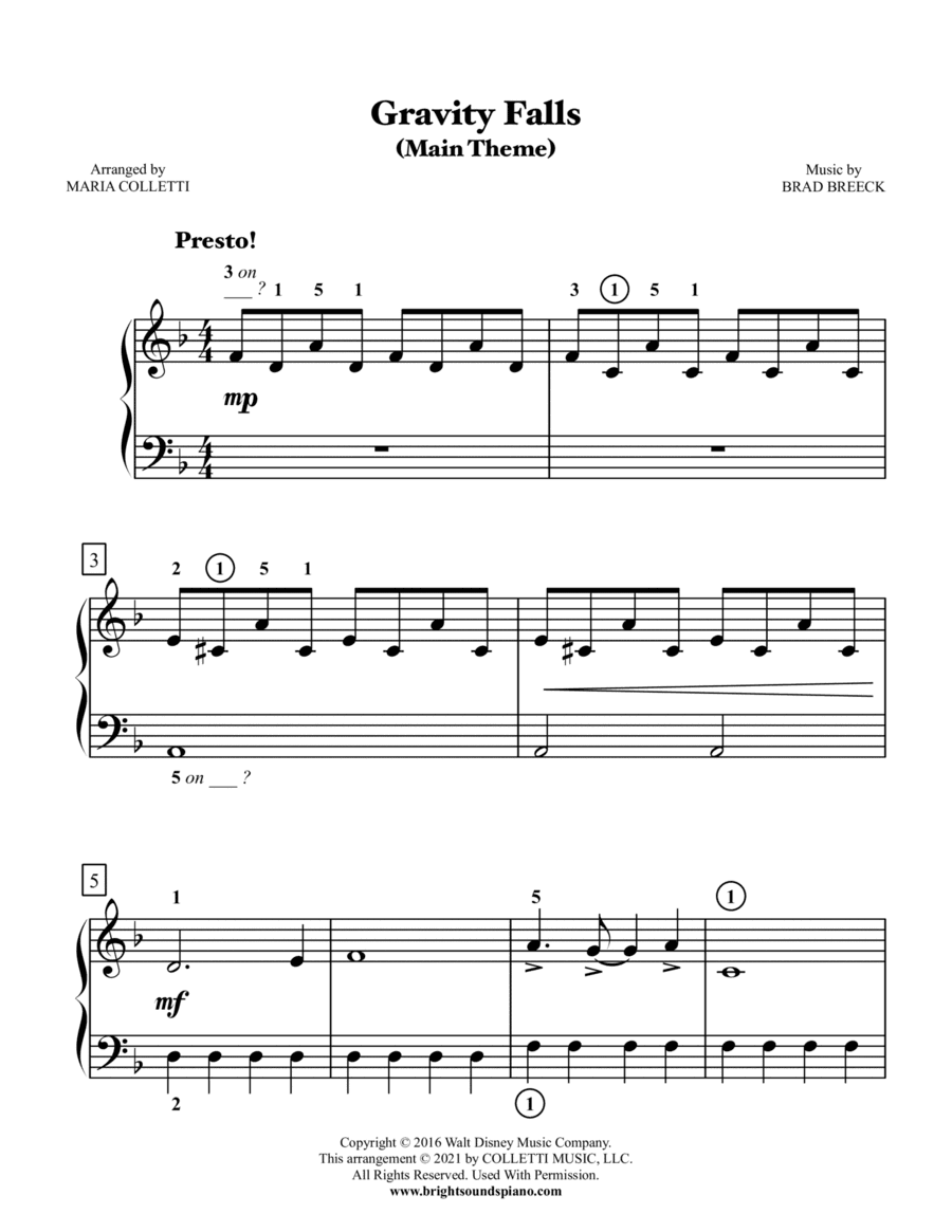 Gravity Falls (main Theme) (arr. Maria Colletti)