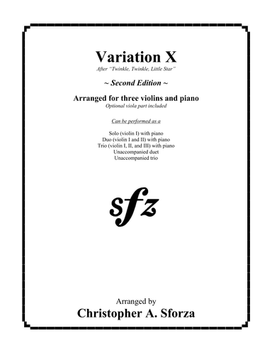Variation X, for two violins and piano (arr. Christopher A. Sforza)
