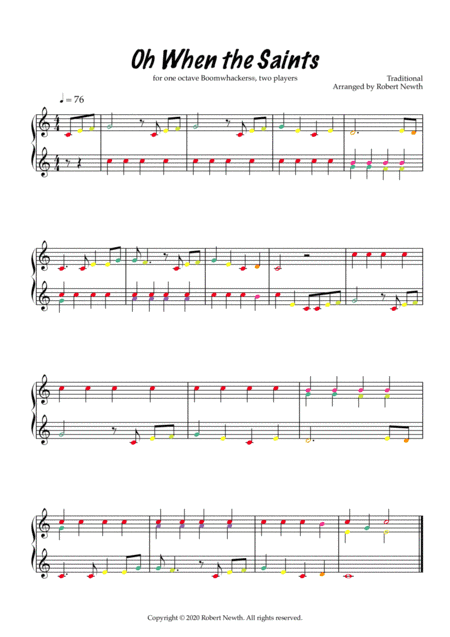 Oh When the Saints (Boomwhacker duet) (arr. Robert Newth)