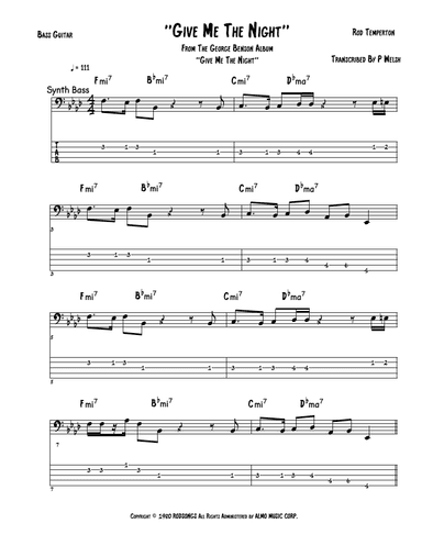 Give Me The Night (arr. Accubass)