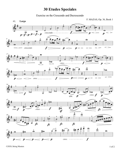 Mazas 75 Melodious & Progressive Studies Op 36, Book 1, No.01 (arr. String Masters)
