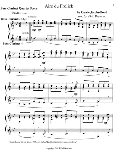 Aire du Frolick-bass clarinet quartet (arr. Phil Beaman)