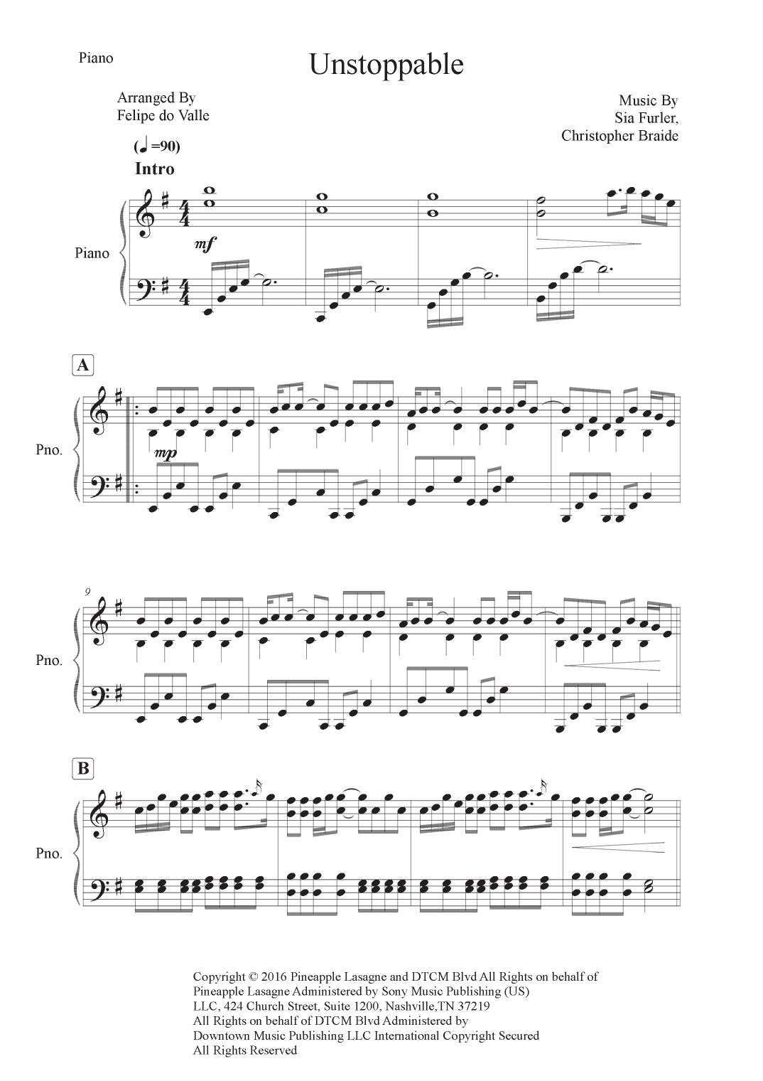 Unstoppable (arr. Felipe do Valle)