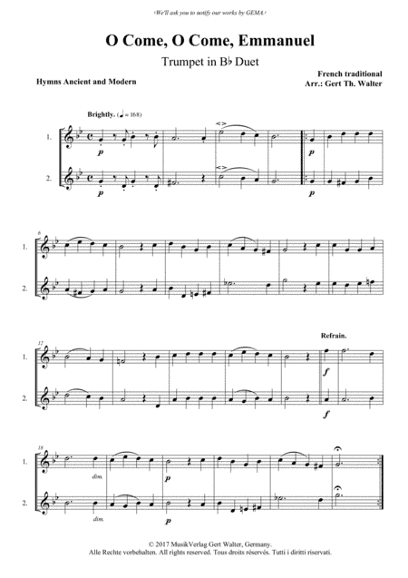 O Come, O Come, Emmanuel (arr. Gert Th. Walter)