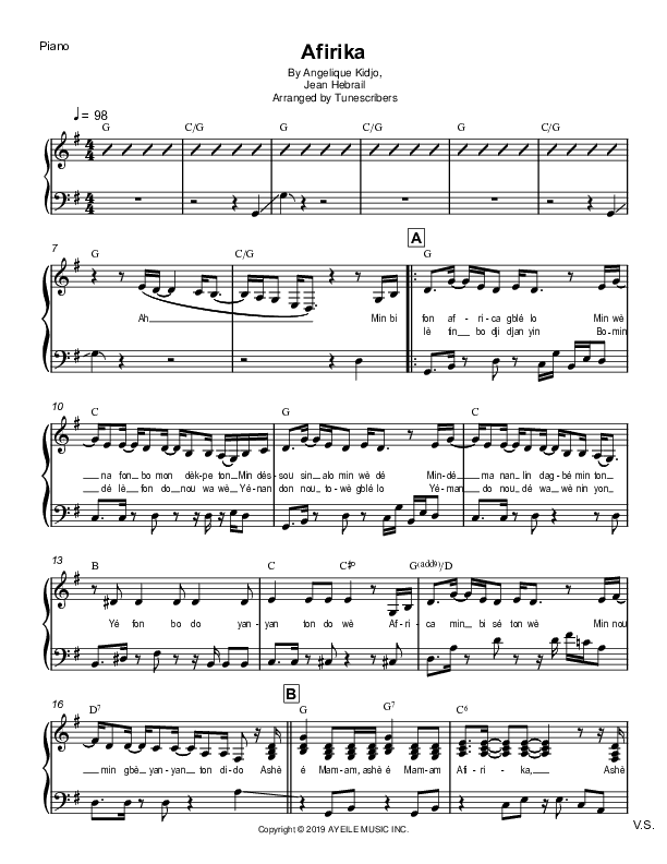 Afirika (arr. Tunescribers)