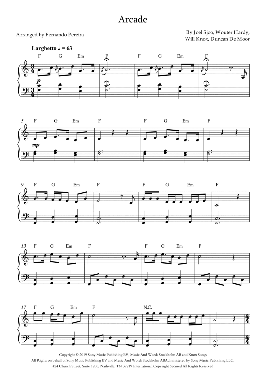 Arcade (arr. Fernando Pereira)
