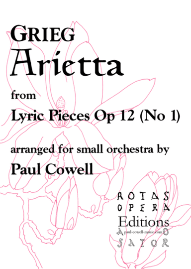 GRIEG Arietta arranged for small orchestra (arr. Cowell, Paul)