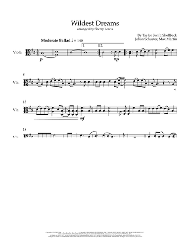 Wildest Dreams (arr. Sherry Lewis)