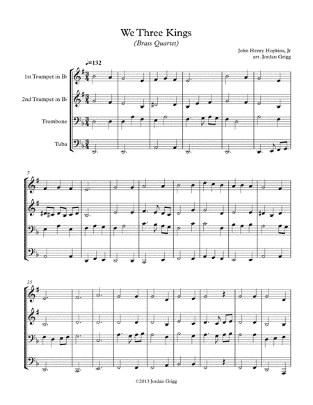 We Three Kings (Brass Quartet) (arr. Jordan Grigg)