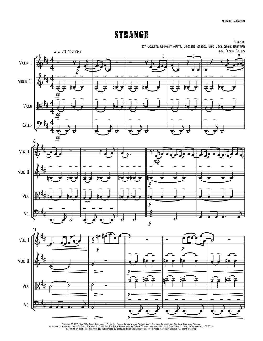 Strange (arr. Alison Gillies)