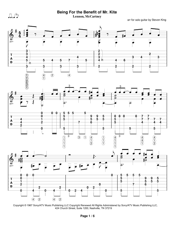 Being For The Benefit Of Mr. Kite (arr. Steven King)