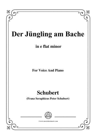 Schubert-Der Jüngling am Bache,e flat minor,for voice and piano (arr. MSM)