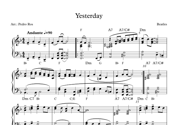 Yesterday (arr. Pedro Ros)