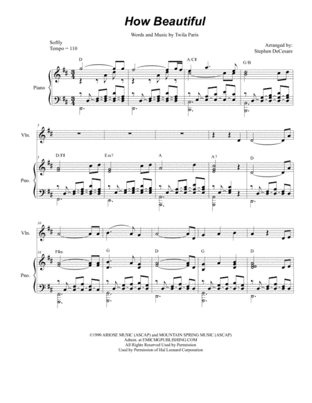 How Beautiful (arr. Stephen DeCesare)