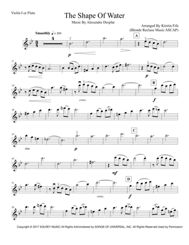 The Shape Of Water (arr. Blonde Recluse Music (ASCAP))