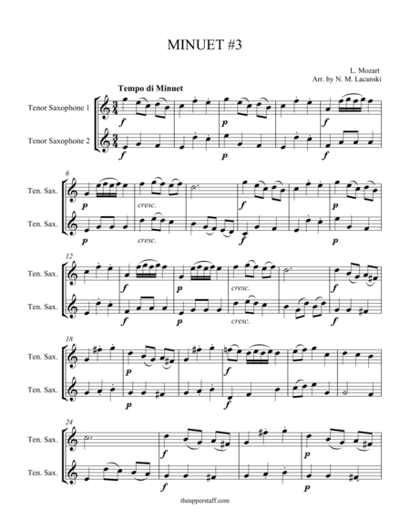 Minuet #3 (arr. Nick Lacanski)