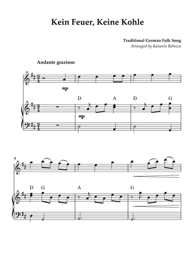 Kein Feuer, Keine Kohle (arr. Kaiserin Rebecca)