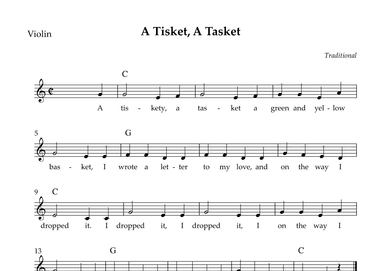 A Tisket, A Tasket (Easy) (arr. Wesley S. SIlva)