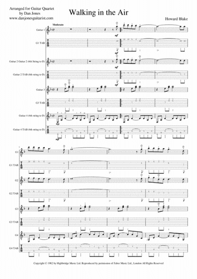 Walking In The Air (arr. Dan Jones (www.danjonesguitarist.com))