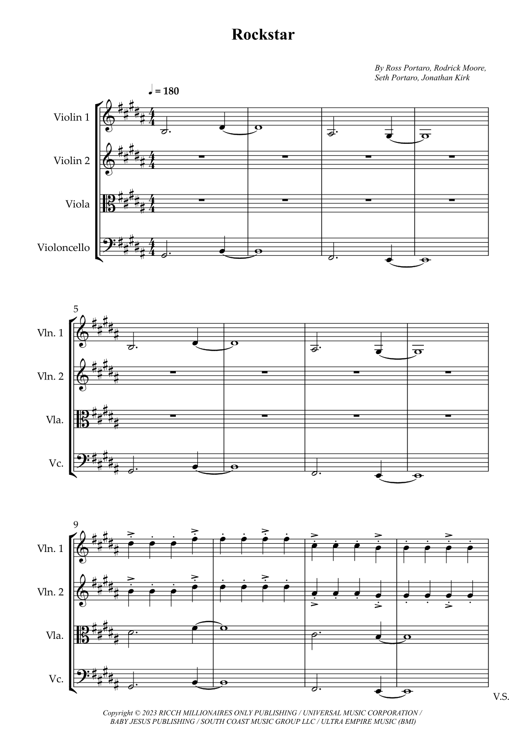 Rockstar (arr. Wesley S. SIlva)