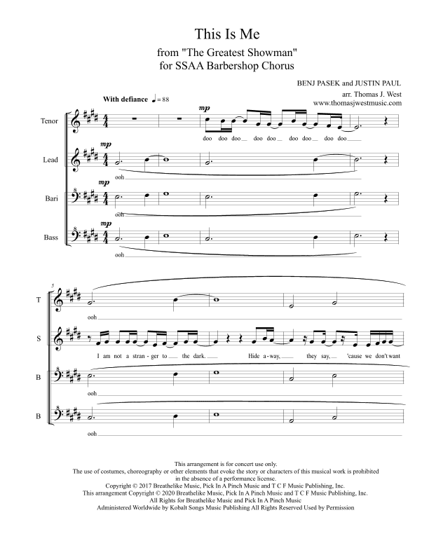 This Is Me (arr. Thomas J. West)