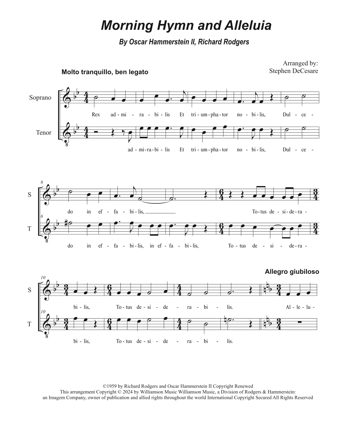 Morning Hymn And Alleluia (arr. Stephen DeCesare)