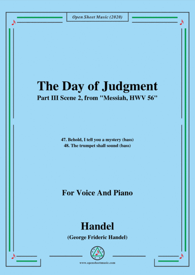 Handel-Messiah,HWV 56,Part III,Scene 2,for Voice and Piano (arr. MSM)