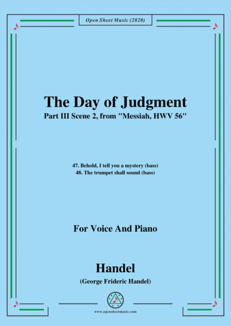 Handel-Messiah,HWV 56,Part III,Scene 2,for Voice and Piano (arr. MSM)