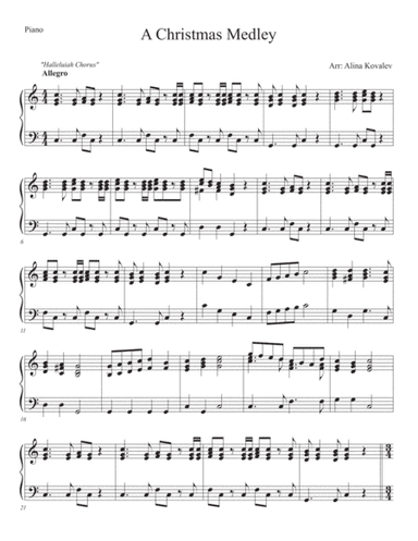 A Christmas Medley for 3 Violins (Piano Accompaniment) (arr. Alina Kovalev)