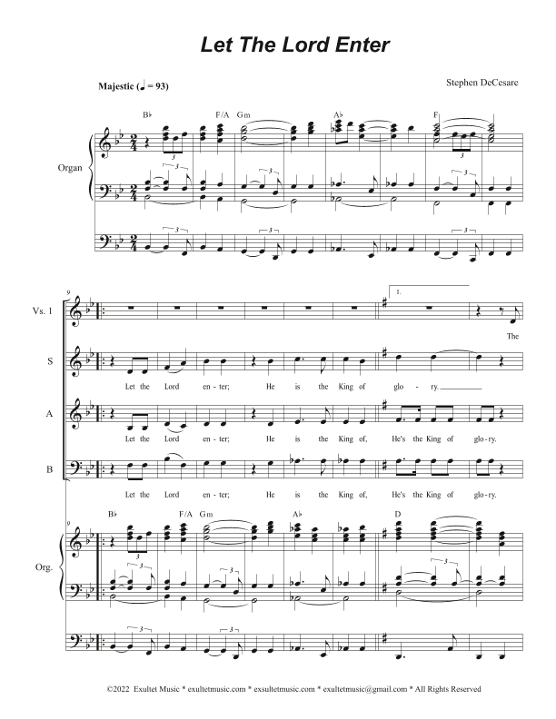 Let The Lord Enter (Vocal Trio - (SAB)