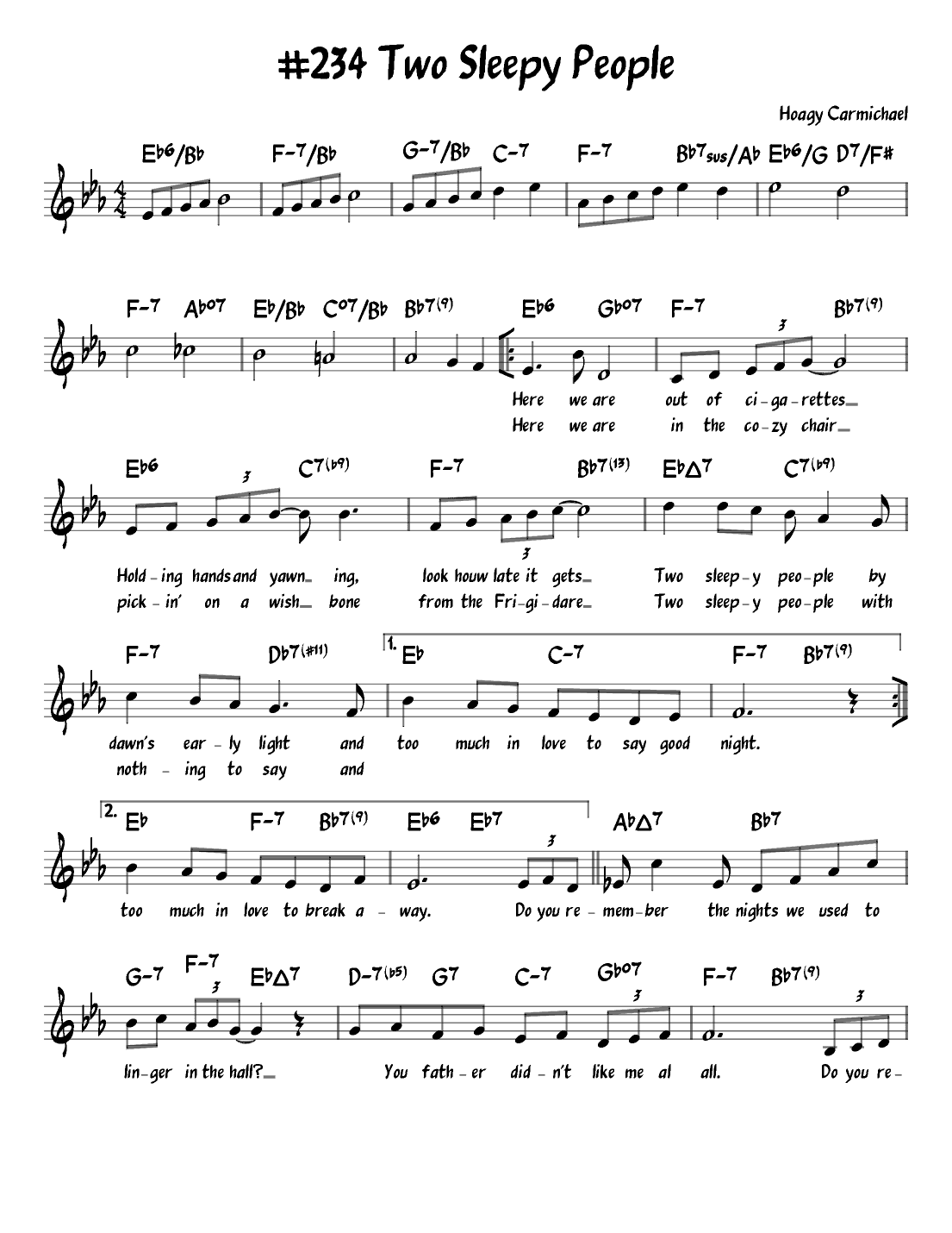 Two Sleepy People (arr. John Fries)