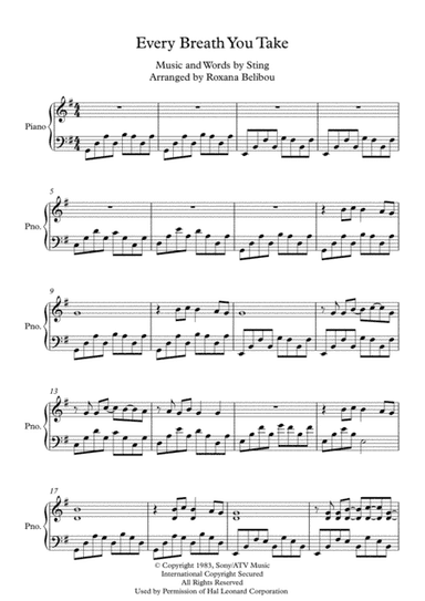 Every Breath You Take (arr. Roxana Belibou)